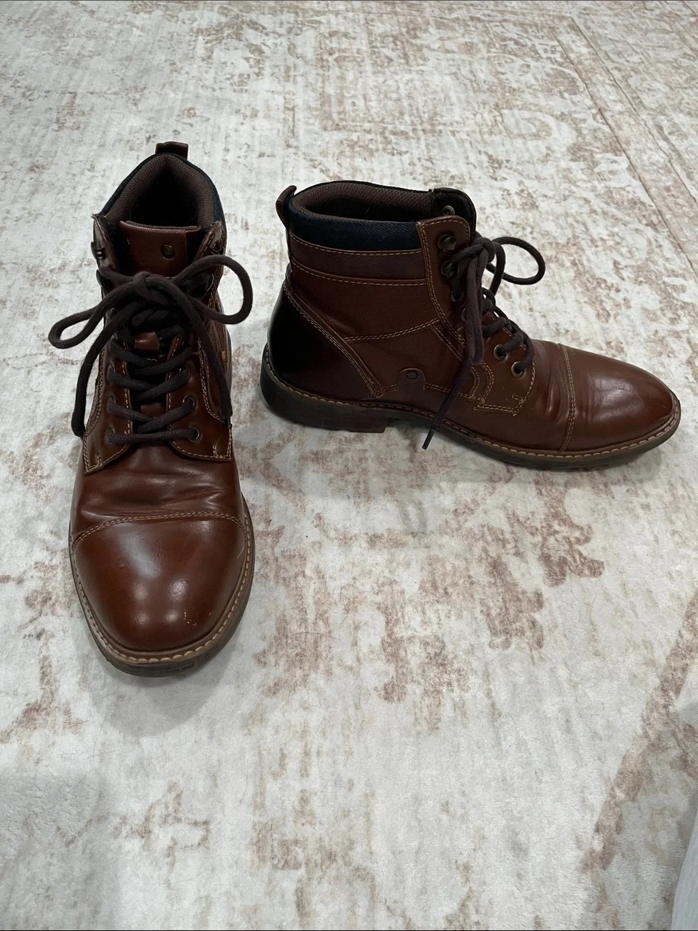 Kohl's Brown Leather Lace-Up Ankle Boots